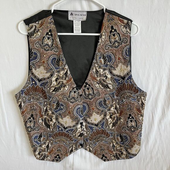 Ana Mori Women's beaded vest Made in Indonesia All size - Picture 1 of 3